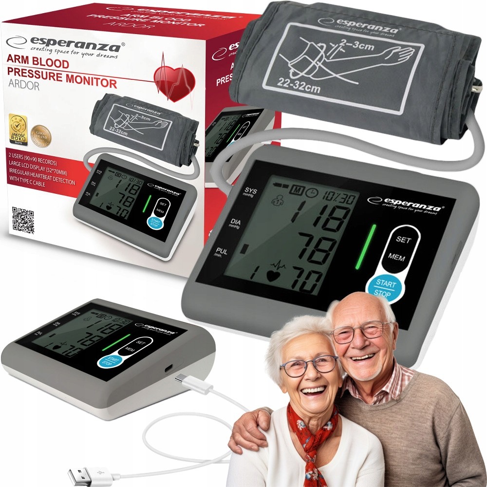 Tensiometru electronic, manseta reglabila, afisaj LCD, functie memorare, oprire automata, cablu USB-USB C - imagine 5